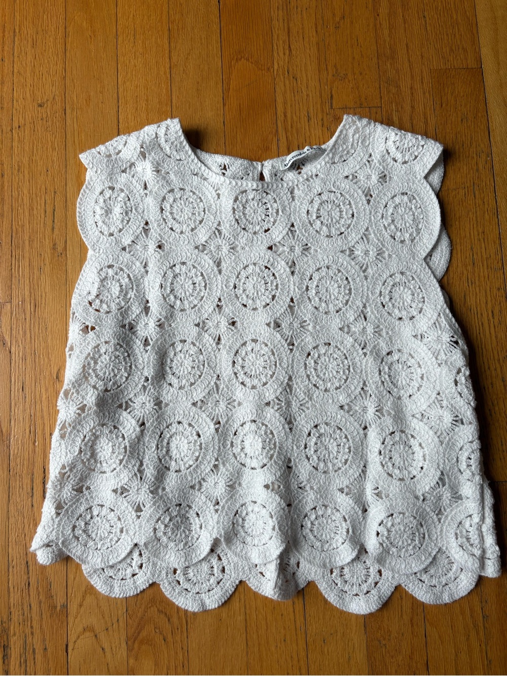 Abercrombie & Fitch White Crocheted Lace Top